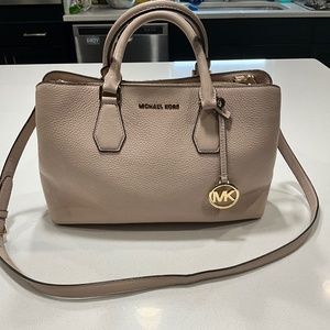 Michael Kors Pale Pink Pebble Leather Satchel